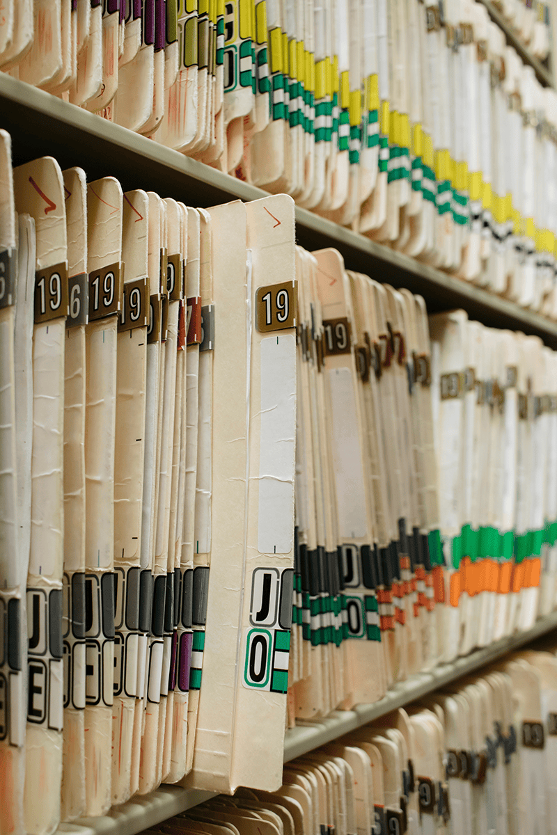 Newspaper Files are on the Shelves in the Storage Library